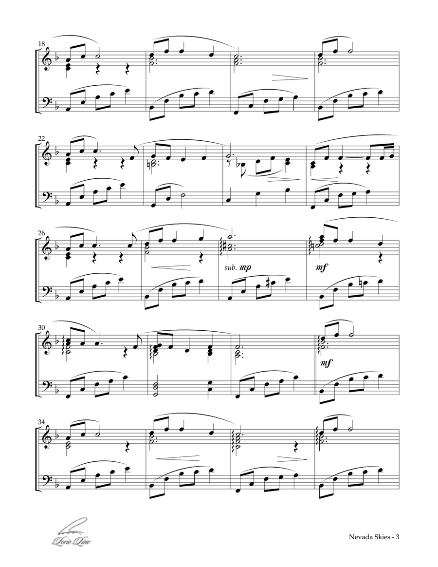 Nevada Skies Piano Solo scores gallery preview page 3