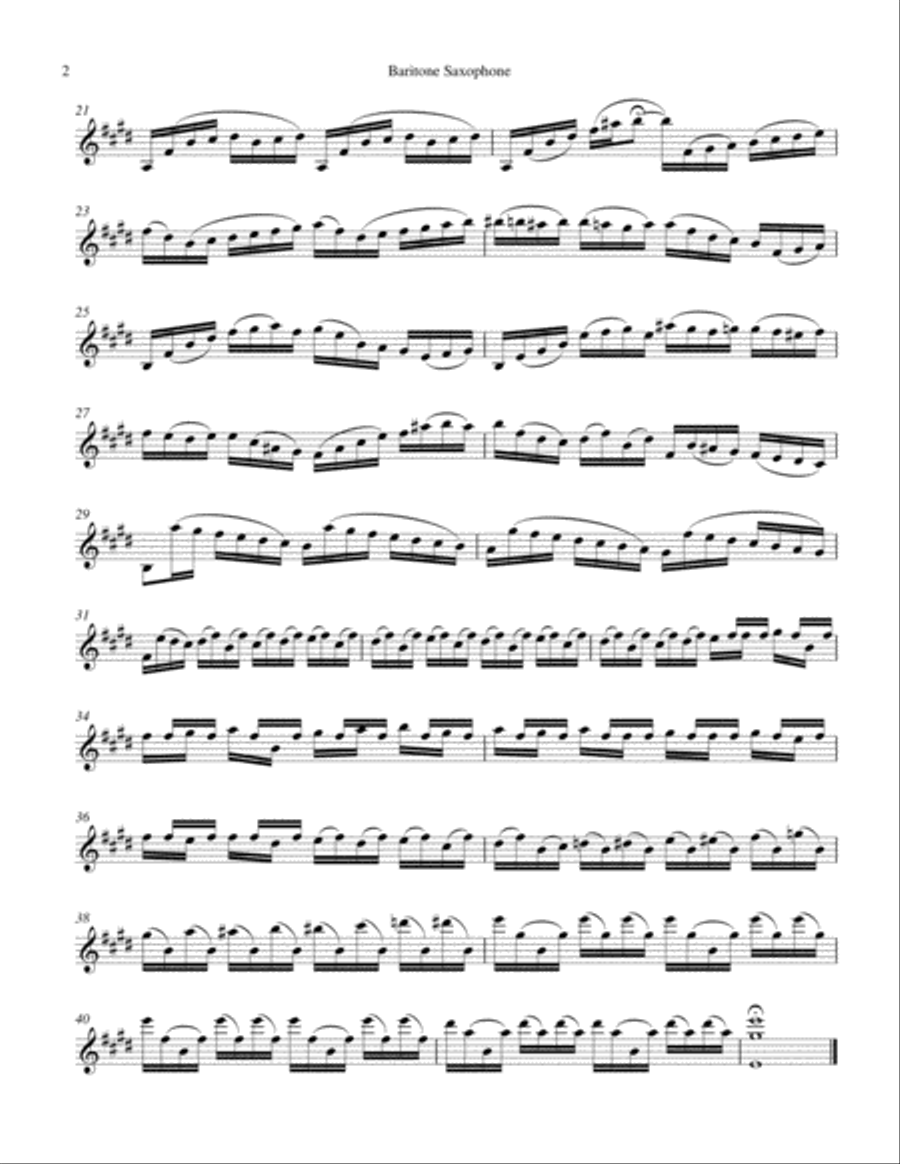 J.S. Bach - Cello Suite No.1 in G major, BWV 1007 arranged for Baritone Saxophone Baritone Saxophone scores gallery preview page 3