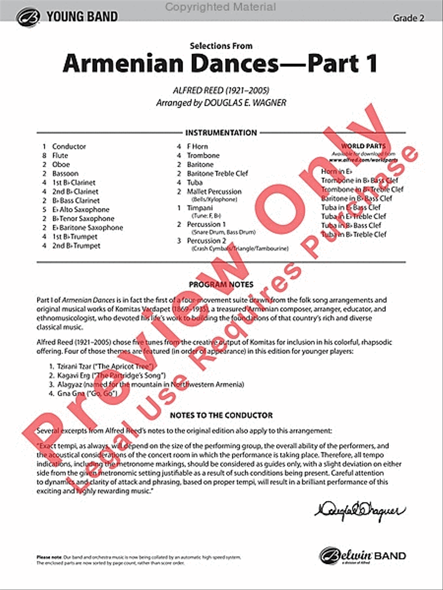 Armenian Dances, Part 1, Selections from Concert Band scores gallery preview page 2