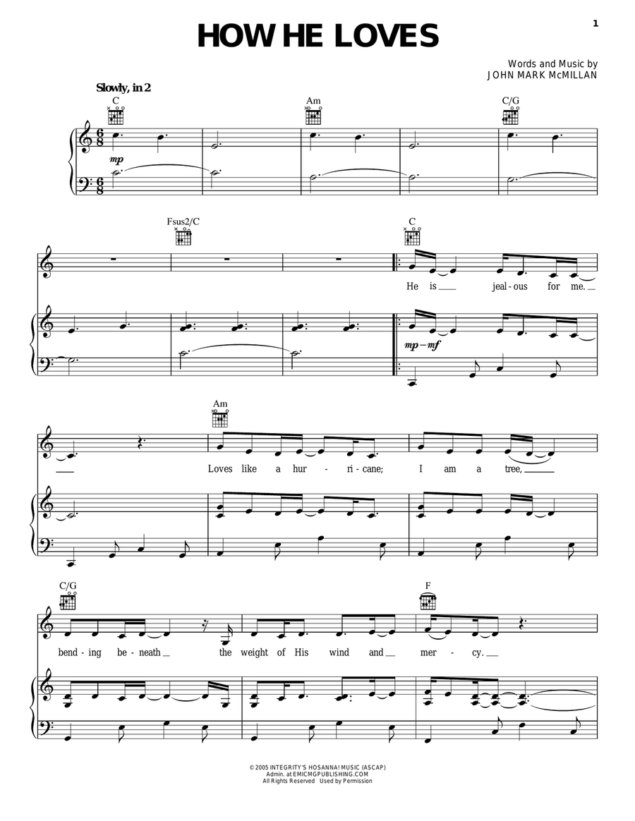 How He Loves Guitar scores gallery preview page 1