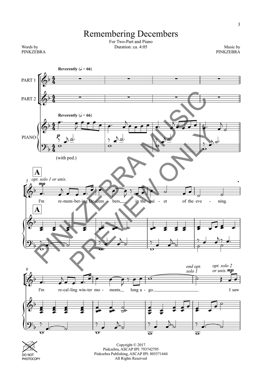 Remembering Decembers (Two-Part) 2-Part scores gallery preview page 4