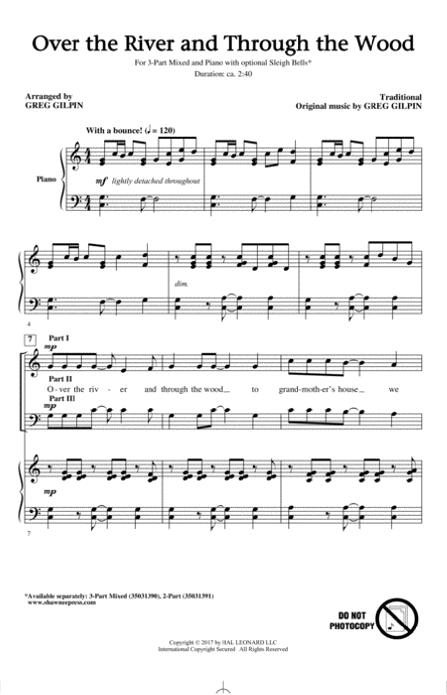 Over The River And Through The Wood 3-Part scores gallery preview page 1