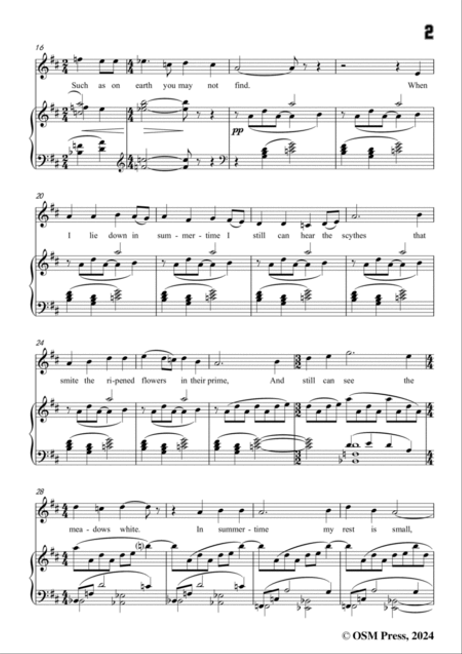 Vaughan Williams-Four Nights(1925),in D Major Voice scores gallery preview page 3