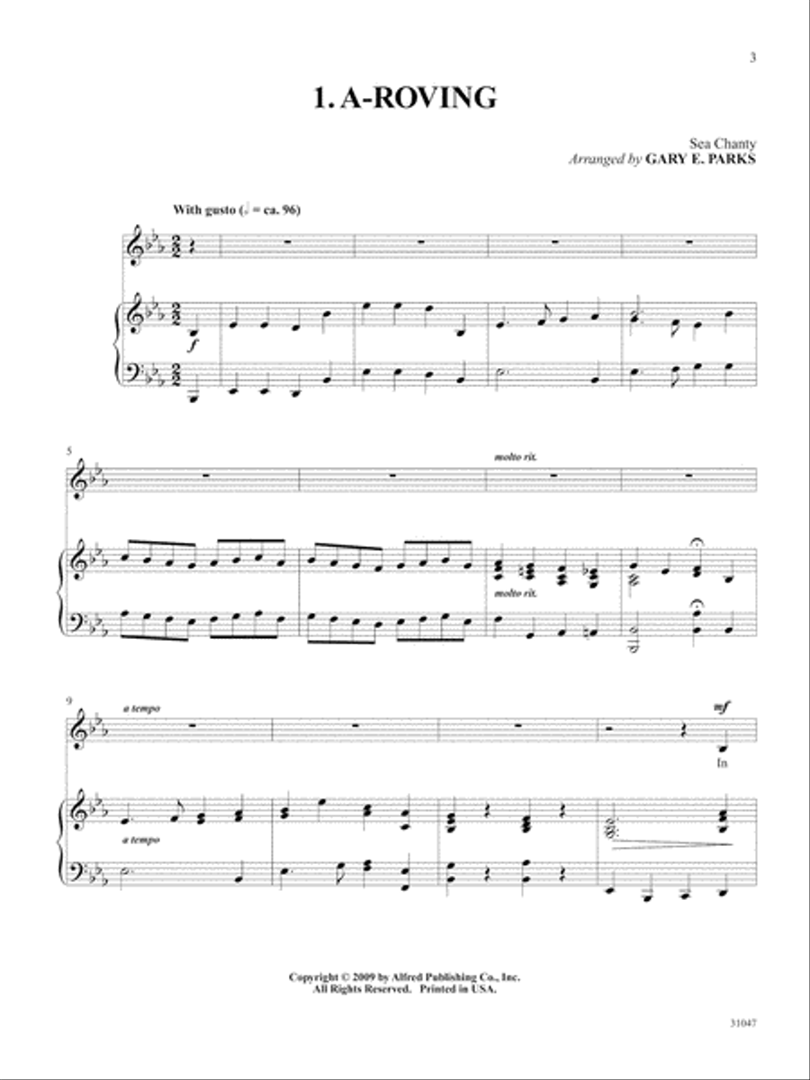 12 Folk Songs for Solo Singers Piano Accompaniment scores gallery preview page 3