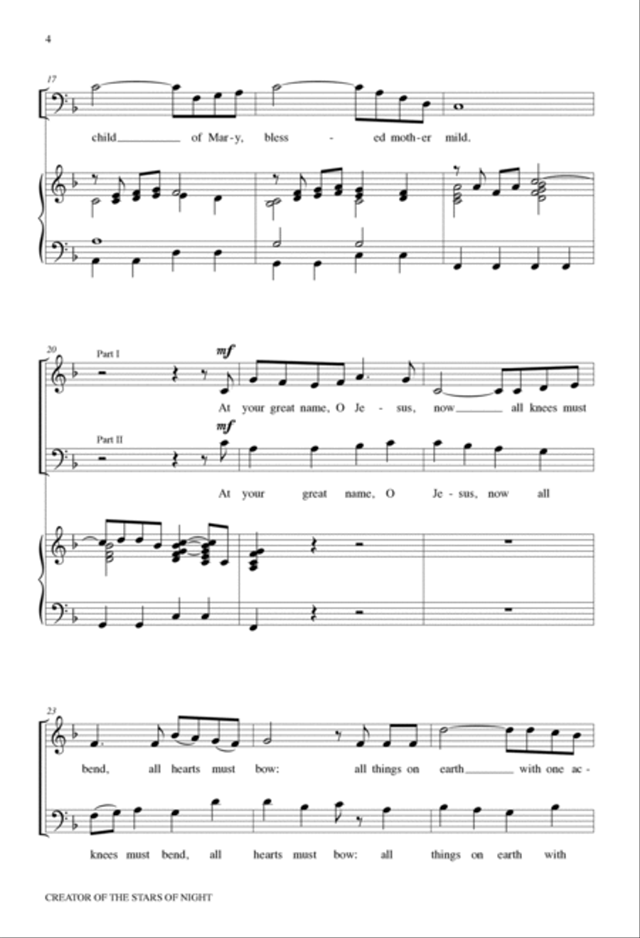Creator of the Stars of Night 4-Part scores gallery preview page 4