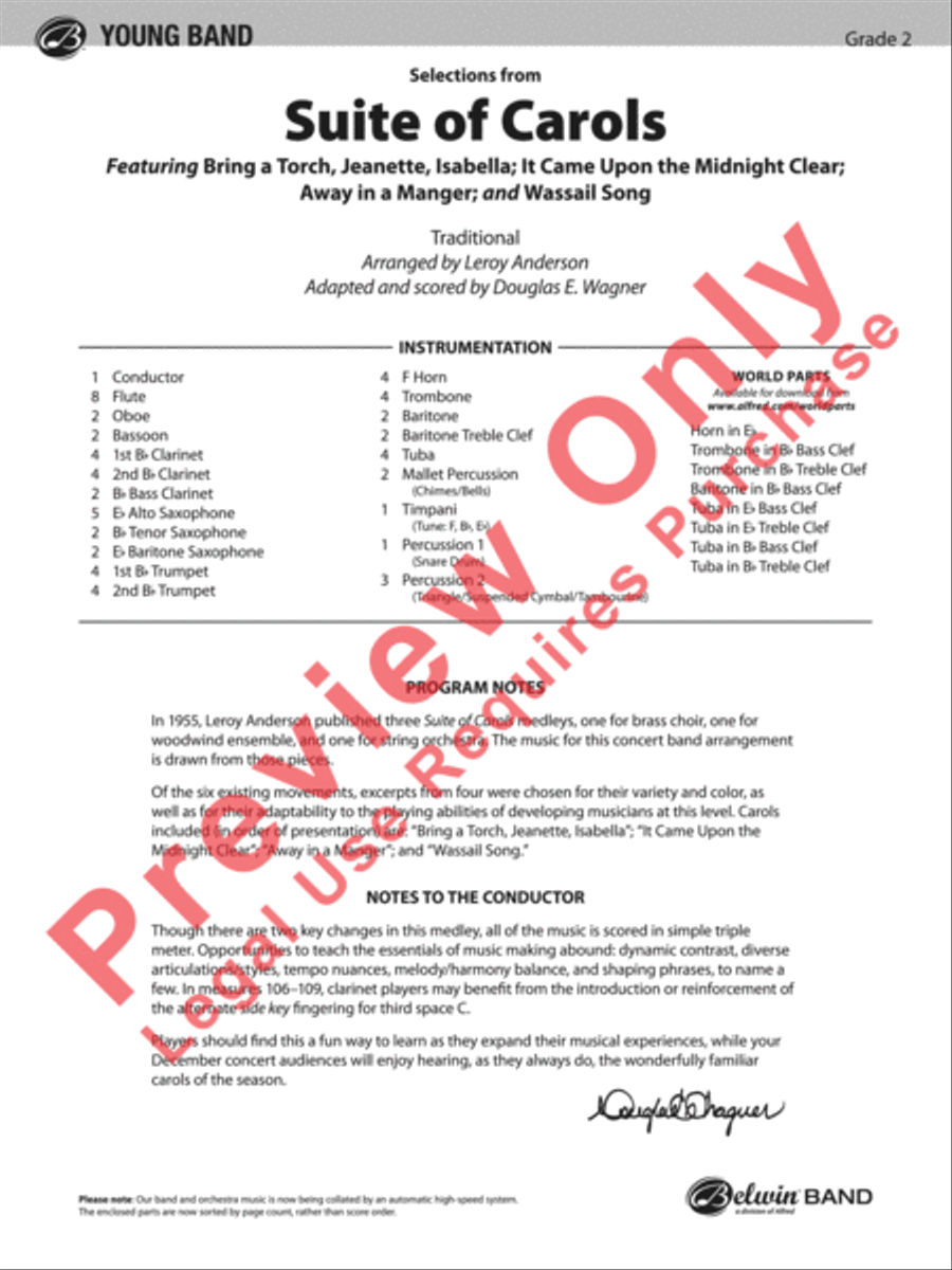 Suite of Carols, Selections from Concert Band scores gallery preview page 2