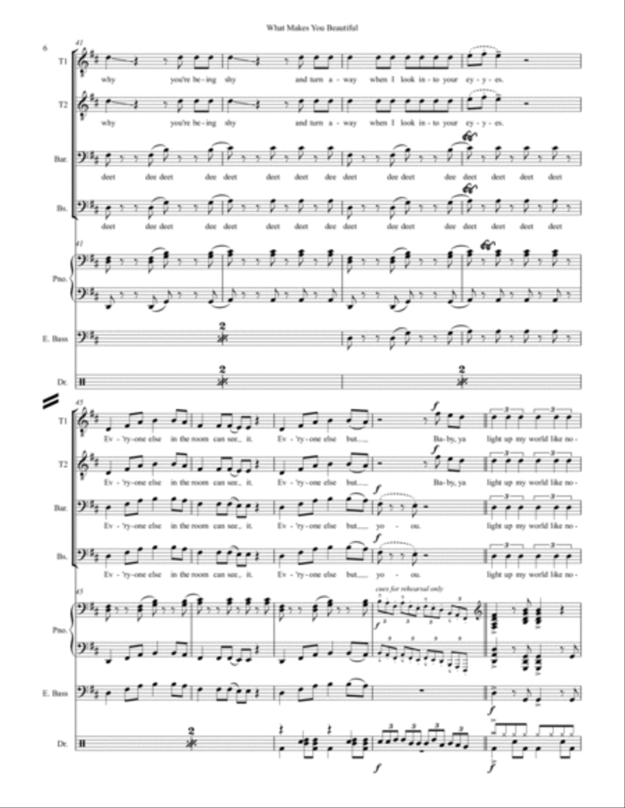What Makes You Beautiful Small Ensemble scores gallery preview page 6