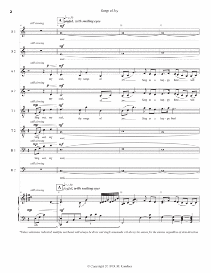 Songs of Joy (SATB choral score) image number null