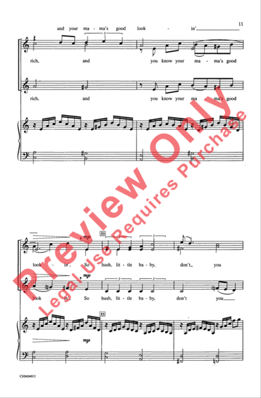 Summertime (from Porgy and Bess) Women's Choir scores gallery preview page 11