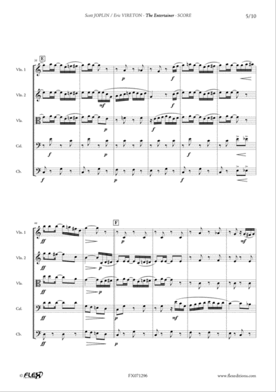 The Entertainer The Entertainer String Quintet scores gallery preview page 5