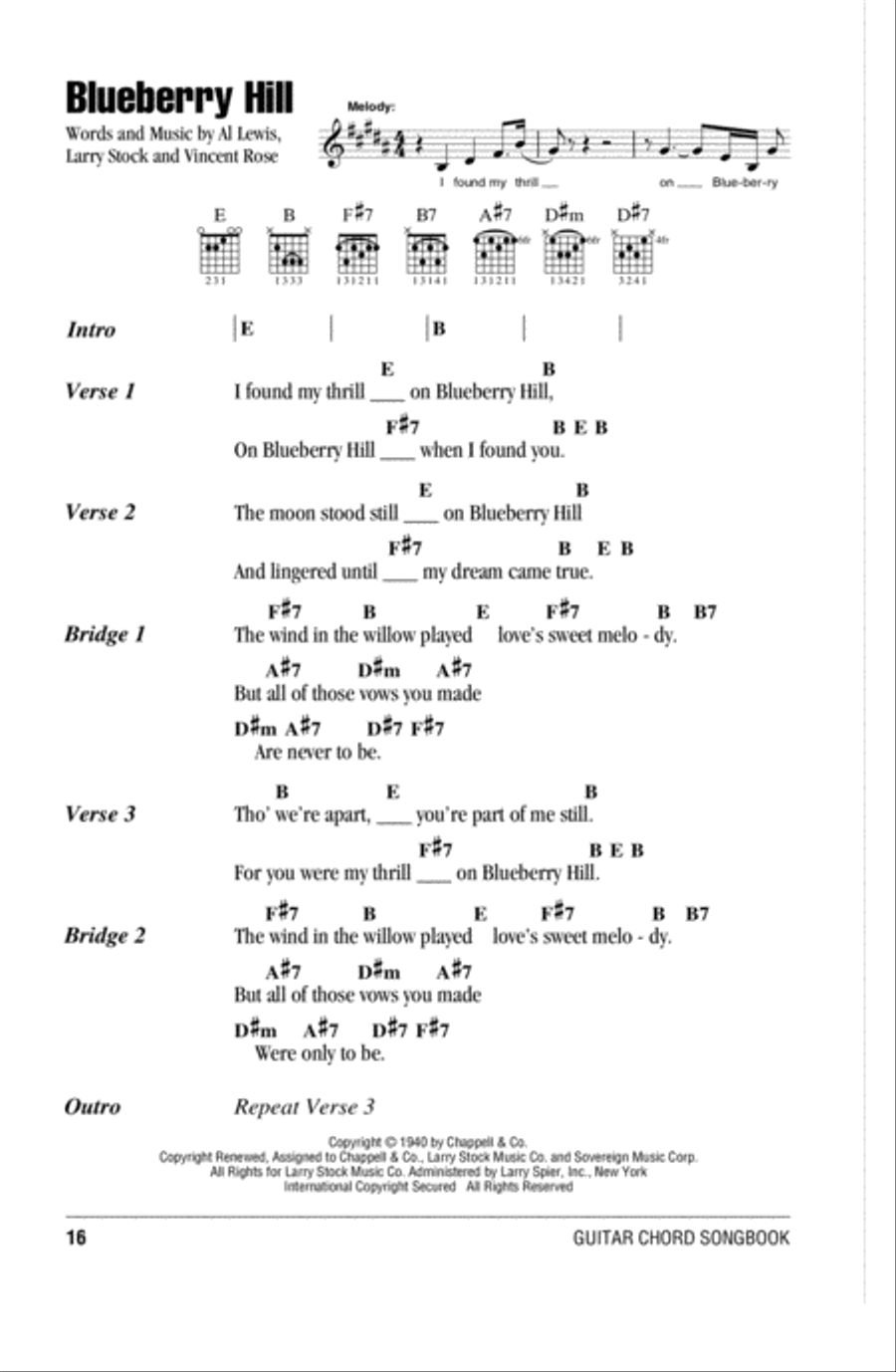 Blueberry Hill Blueberry Hill Acoustic Guitar scores gallery preview page 1