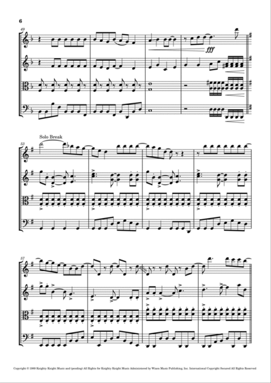 The Best (simply The Best) String Quartet scores gallery preview page 6