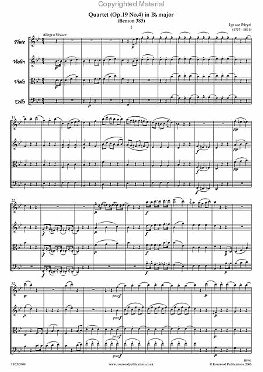 Quartet, Op. 19/4 Quartet, Op. 19/4 Flute scores gallery preview page 2