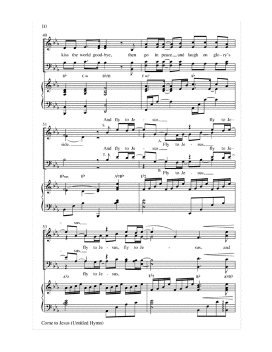 Come to Jesus (Untitled Hymn) 4-Part scores gallery preview page 11