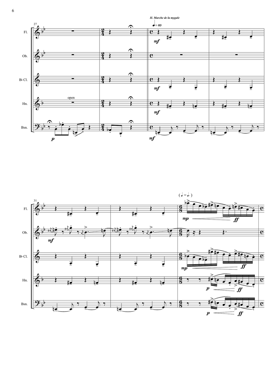 Arachnophobia, for wind quintet - score Woodwind Quintet scores gallery preview page 6