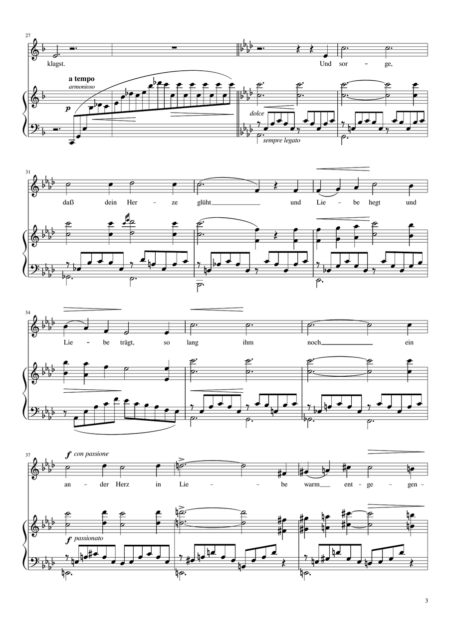 O lieb so lang du lieben kannst (Franz Liszt) [Medium High Voice; key: F] Piano, Vocal scores gallery preview page 3