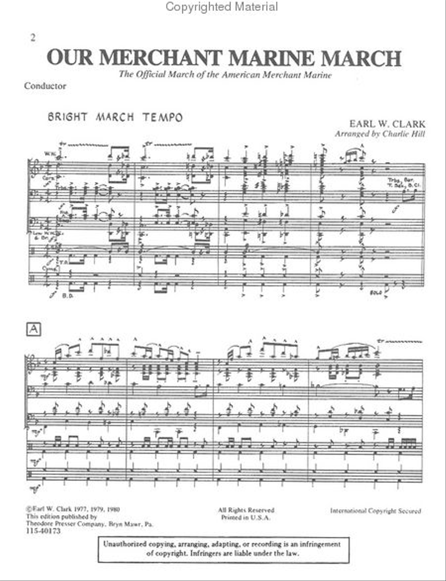 Our Merchant Marine March Concert Band scores gallery preview page 2