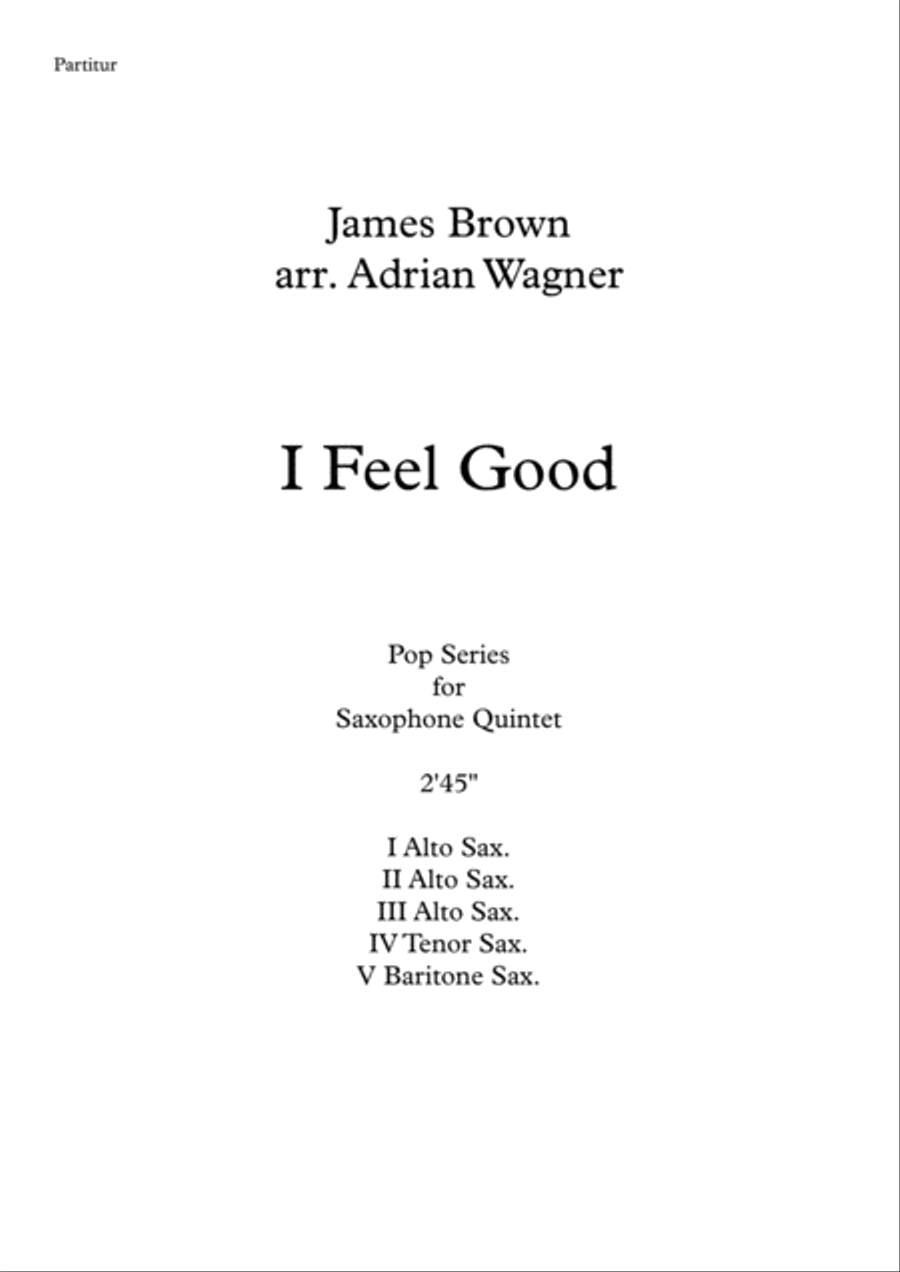 I Got You (I Feel Good) Saxophone Quintet scores gallery preview page 2
