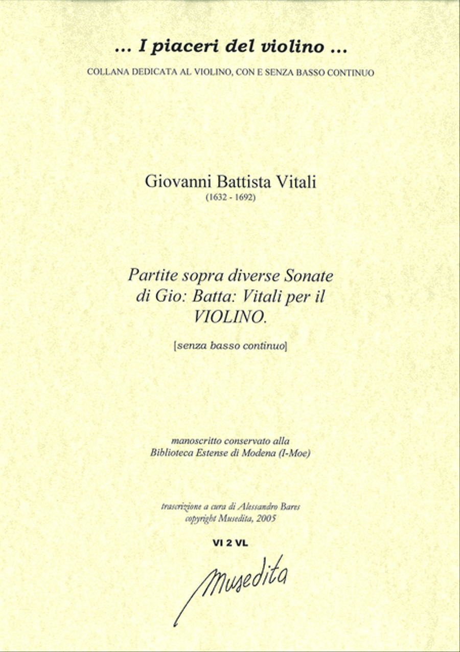 Varie partite sopra diverse sonate per il violino (Ms, I-MOe) Violin Solo scores gallery preview page 1