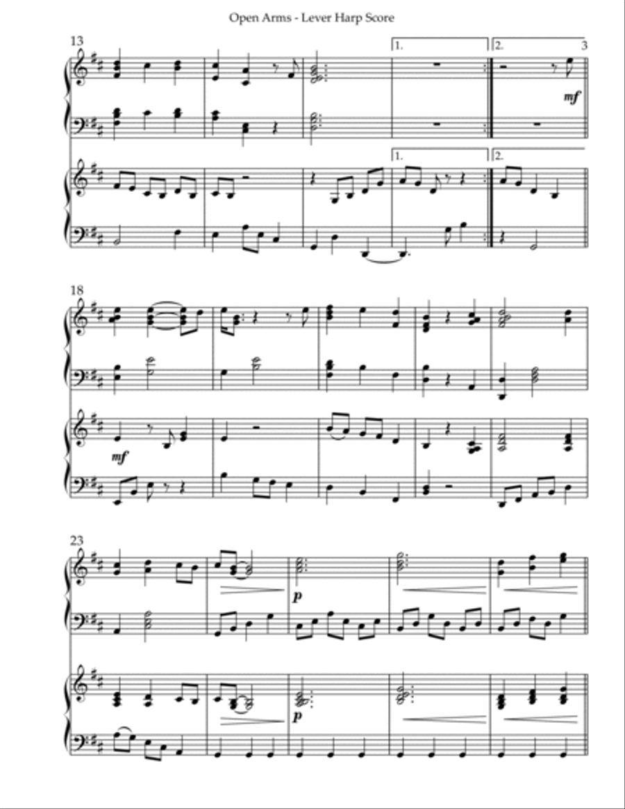 Open Arms Celtic Harp scores gallery preview page 3