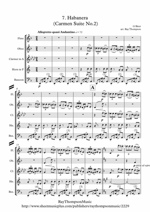 Bizet: Habanera (Carmen Suite No.2) - wind quintet