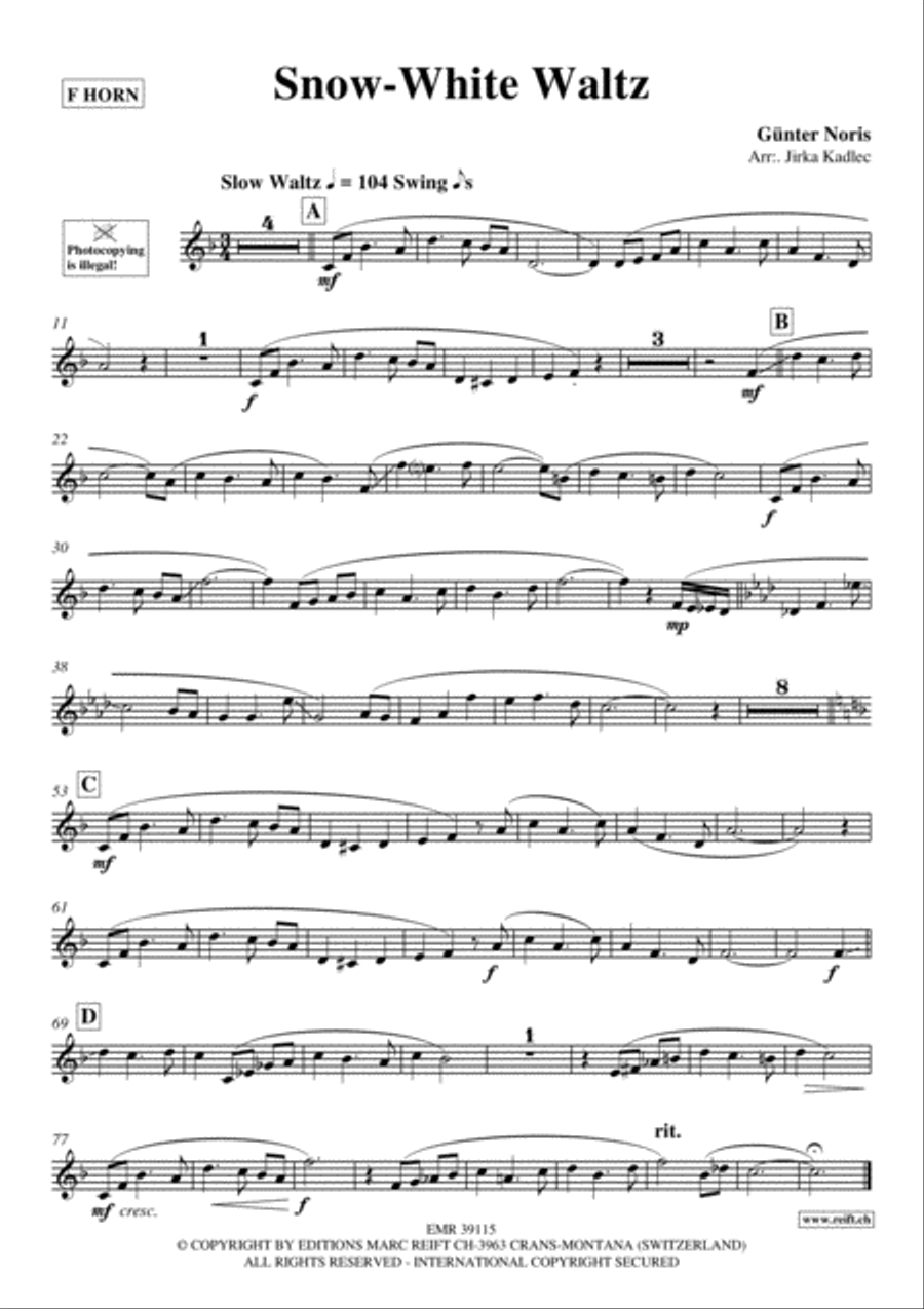 Snow-White Waltz Horn scores gallery preview page 2