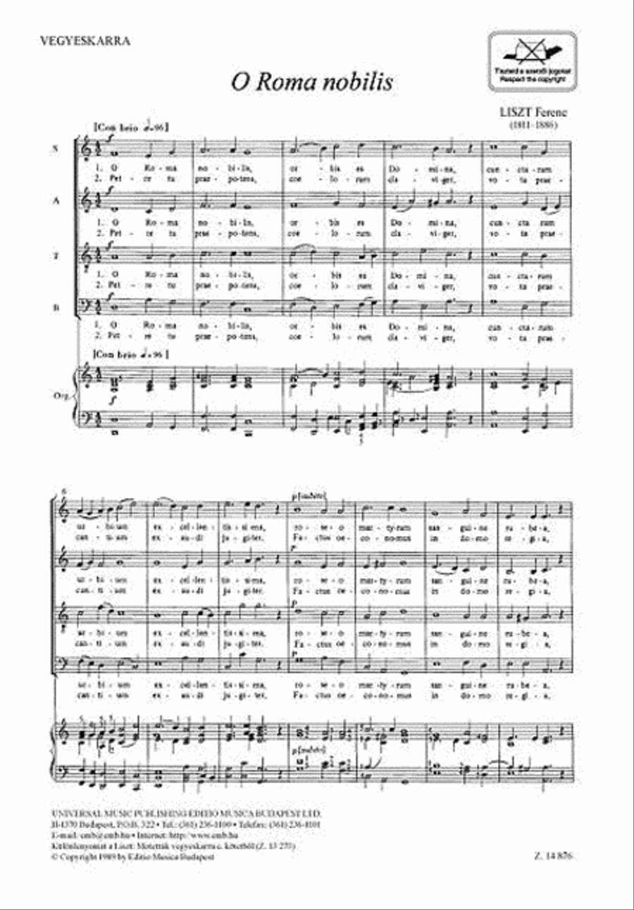 O Roma Nobilis 4-Part scores gallery preview page 3