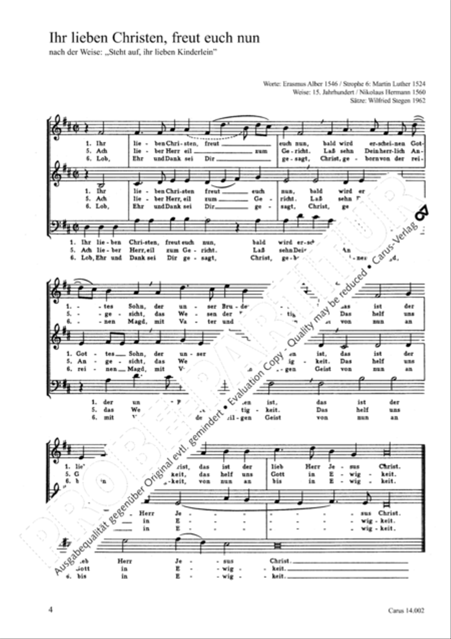 Peter: Gottes Sohn ist kommen; Stegen: Ihr lieben Christen Score scores gallery preview page 3