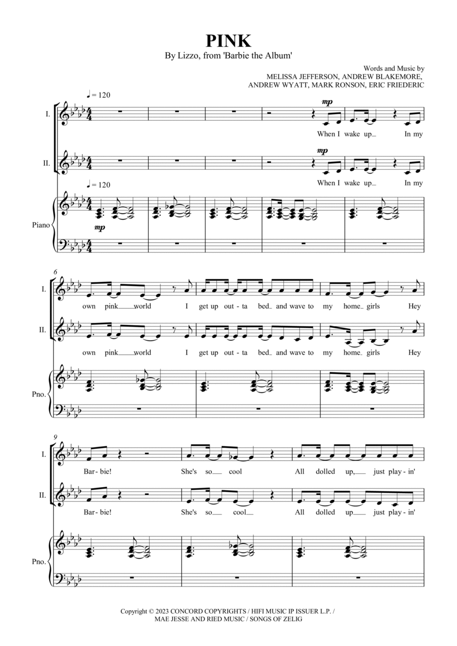 Pink Pink 2-Part scores gallery preview page 1