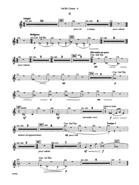 Symphony No. 3 for Band: 3rd B-flat Cornet