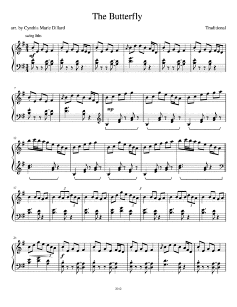 Irish Traditional, The Butterfly for Piano Piano Solo scores gallery preview page 2