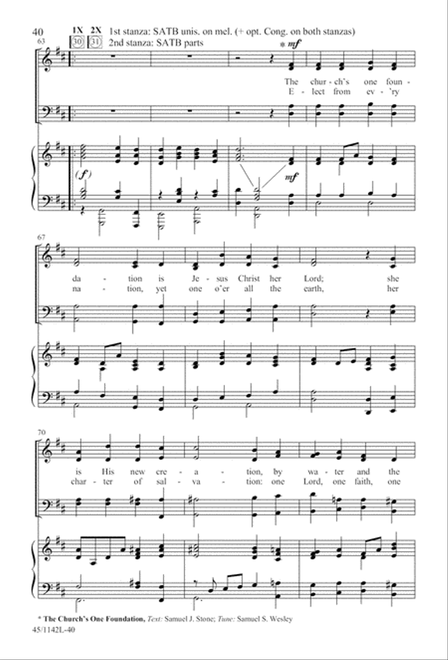 The Church's One Foundation 4-Part scores gallery preview page 42