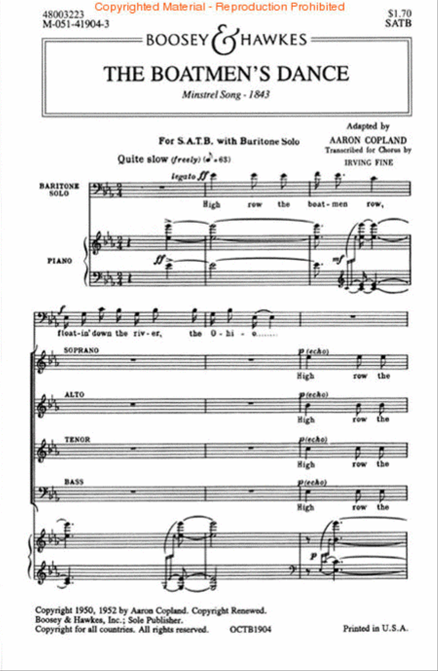 The Boatman's Dance The Boatman's Dance 4-Part scores gallery preview page 2