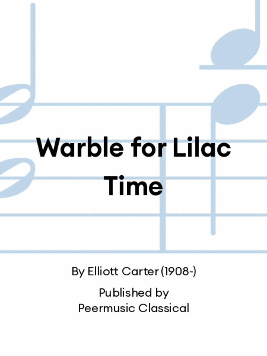 Warble for Lilac Time Warble for Lilac Time Score scores gallery preview page 1