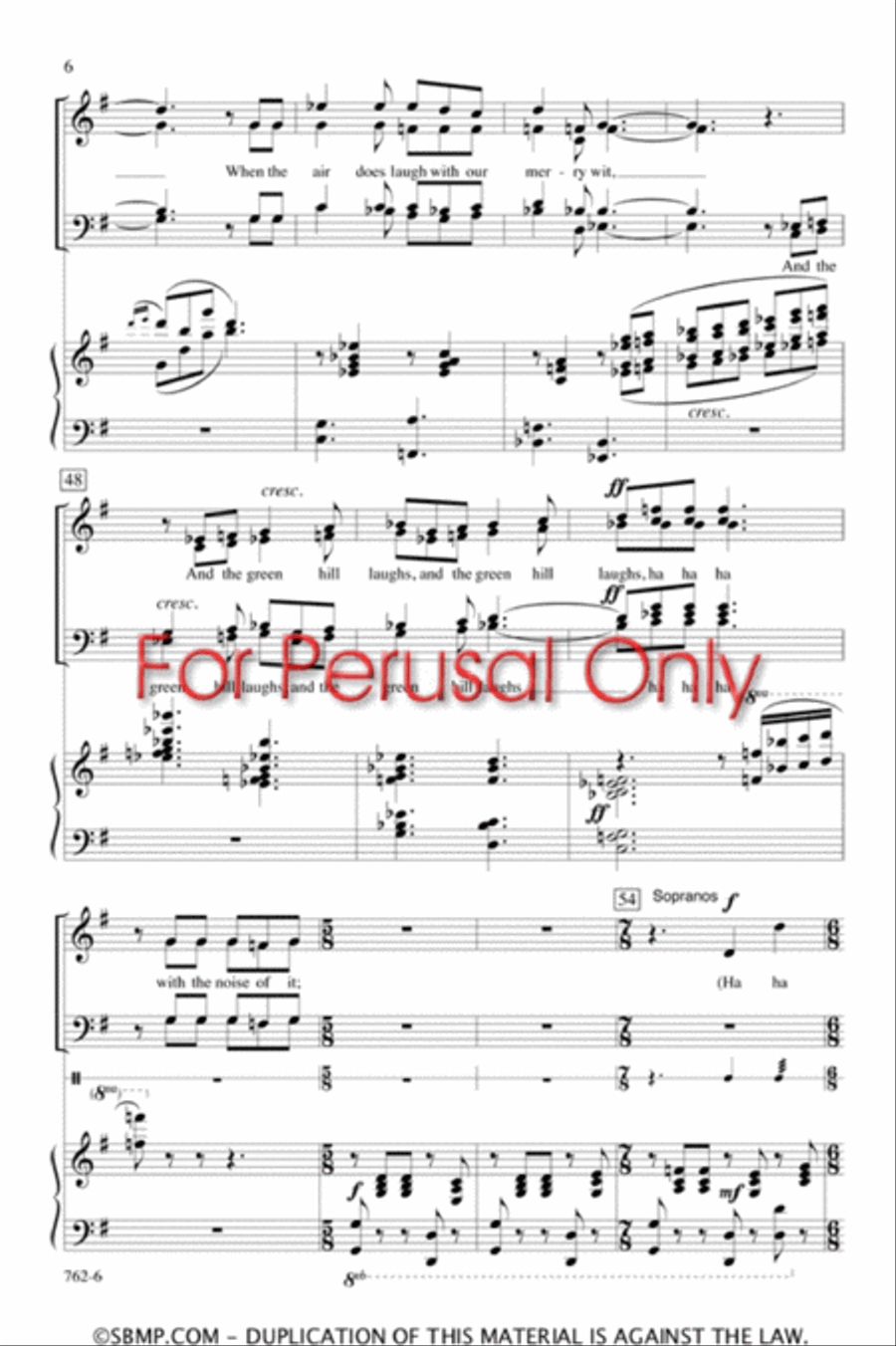 Laughing Song - SATB Octavo 4-Part scores gallery preview page 5