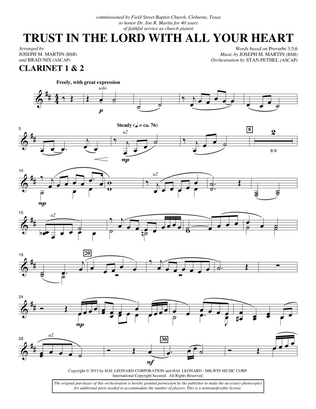 Trust In The Lord With All Your Heart - Bb Clarinet 1,2
