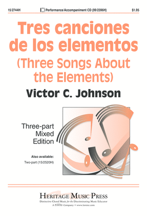 Book cover for Tres canciones de los elementos