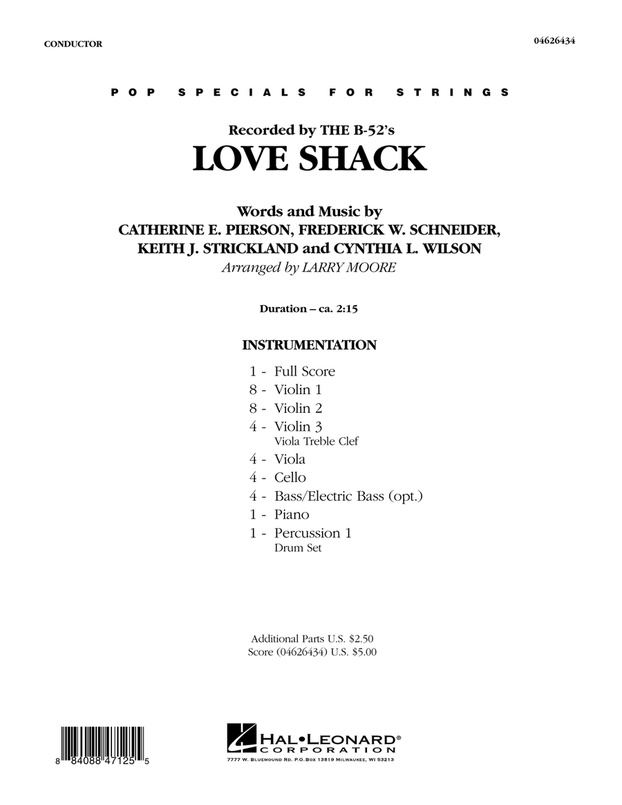 Love Shack - Full Score Orchestra scores gallery preview page 1