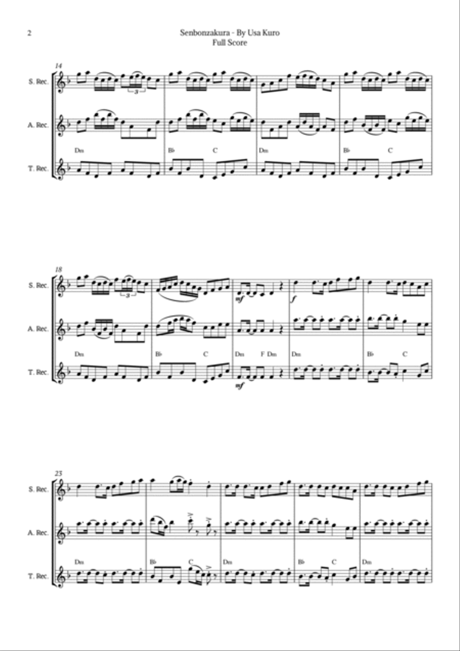 Senbonzakura Chamber Music scores gallery preview page 2