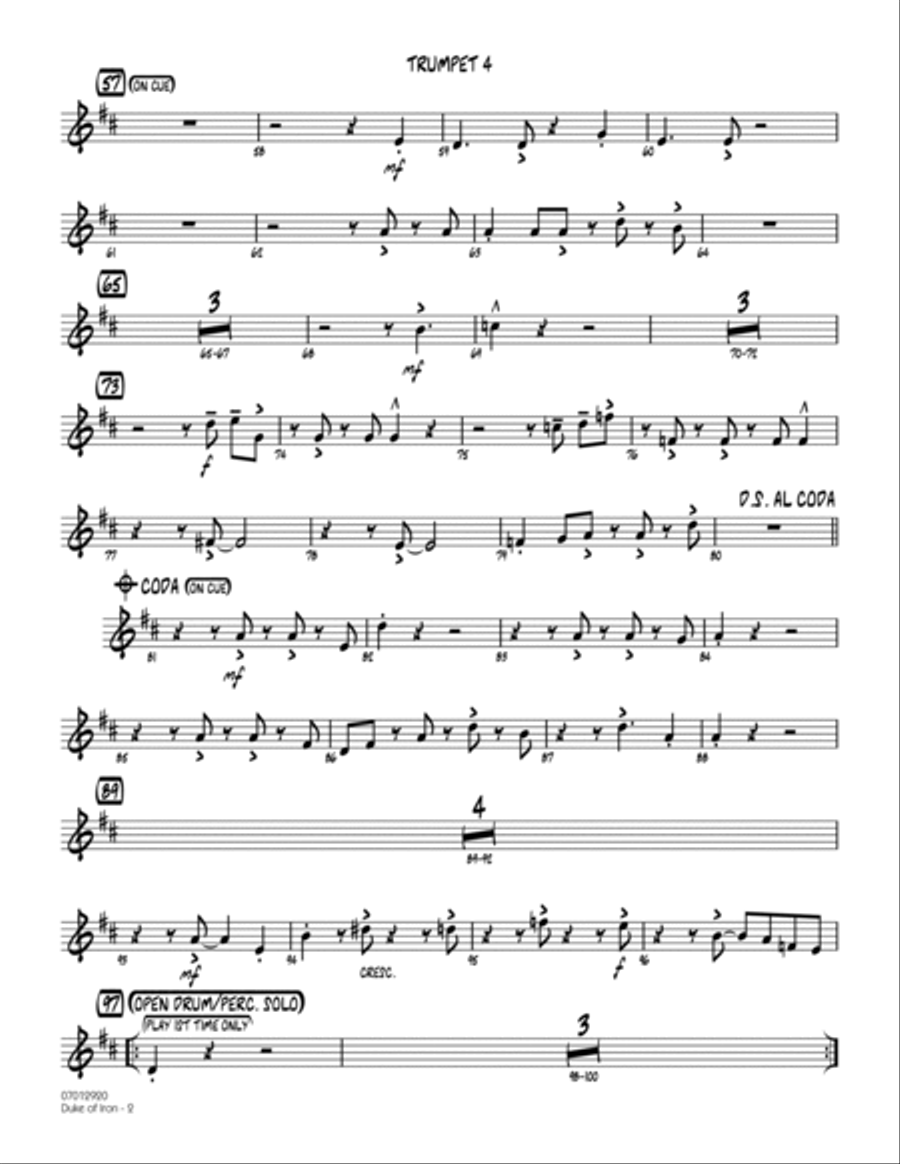 Duke Of Iron - Trumpet 4 Duke Of Iron - Trumpet 4 Trumpet scores gallery preview page 2