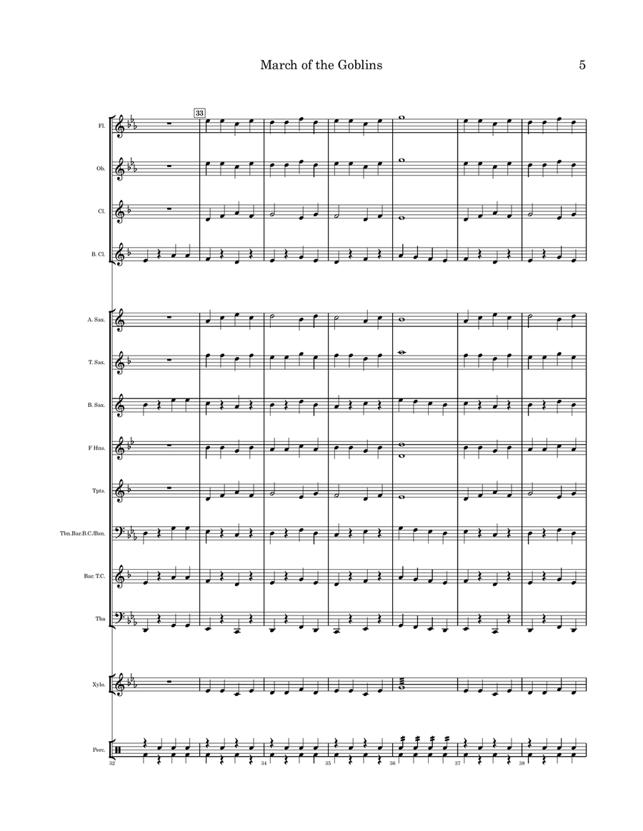 March of the Goblins Concert Band scores gallery preview page 6