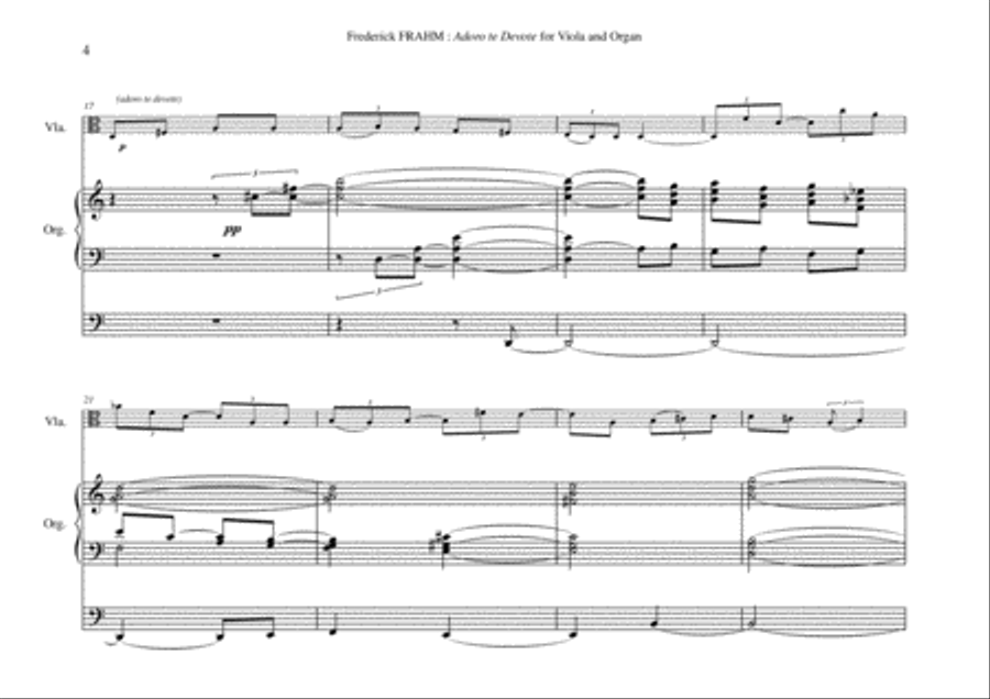 Frederick Frahm: Adoro Te Devote for viola and organ String Duet scores gallery preview page 4
