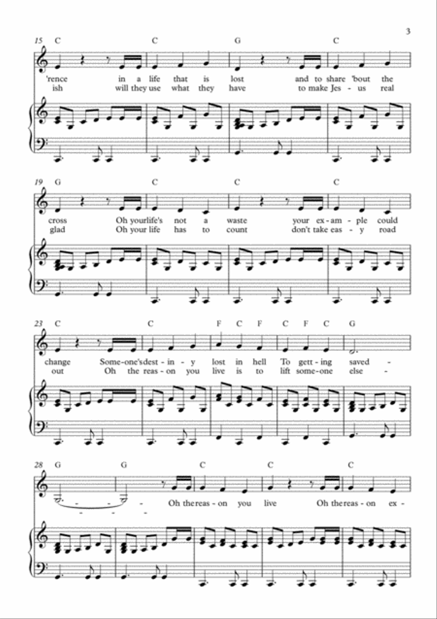 The Reason You Live The Reason You Live Voice scores gallery preview page 3