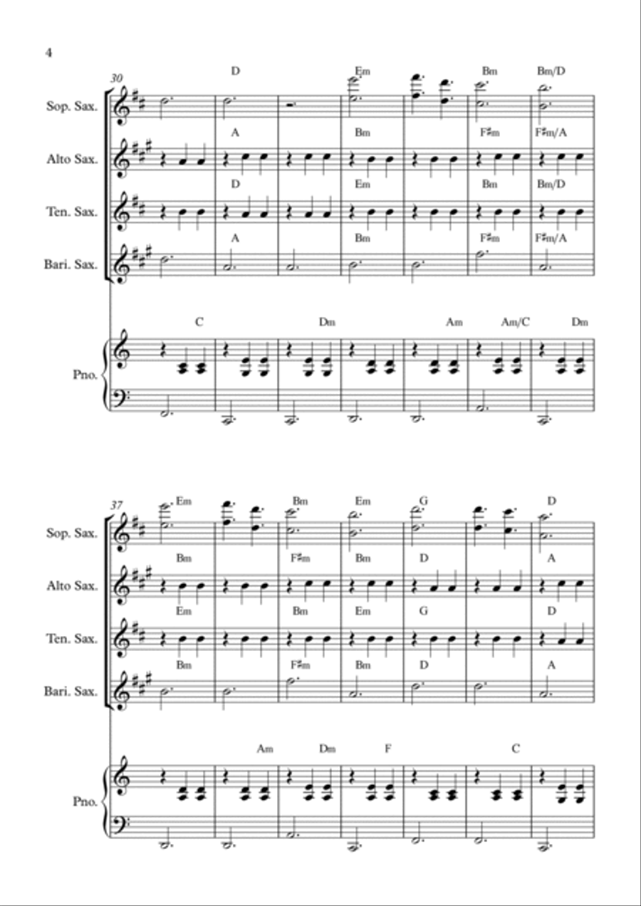 La Valse D'amelie Saxophone Quartet scores gallery preview page 4