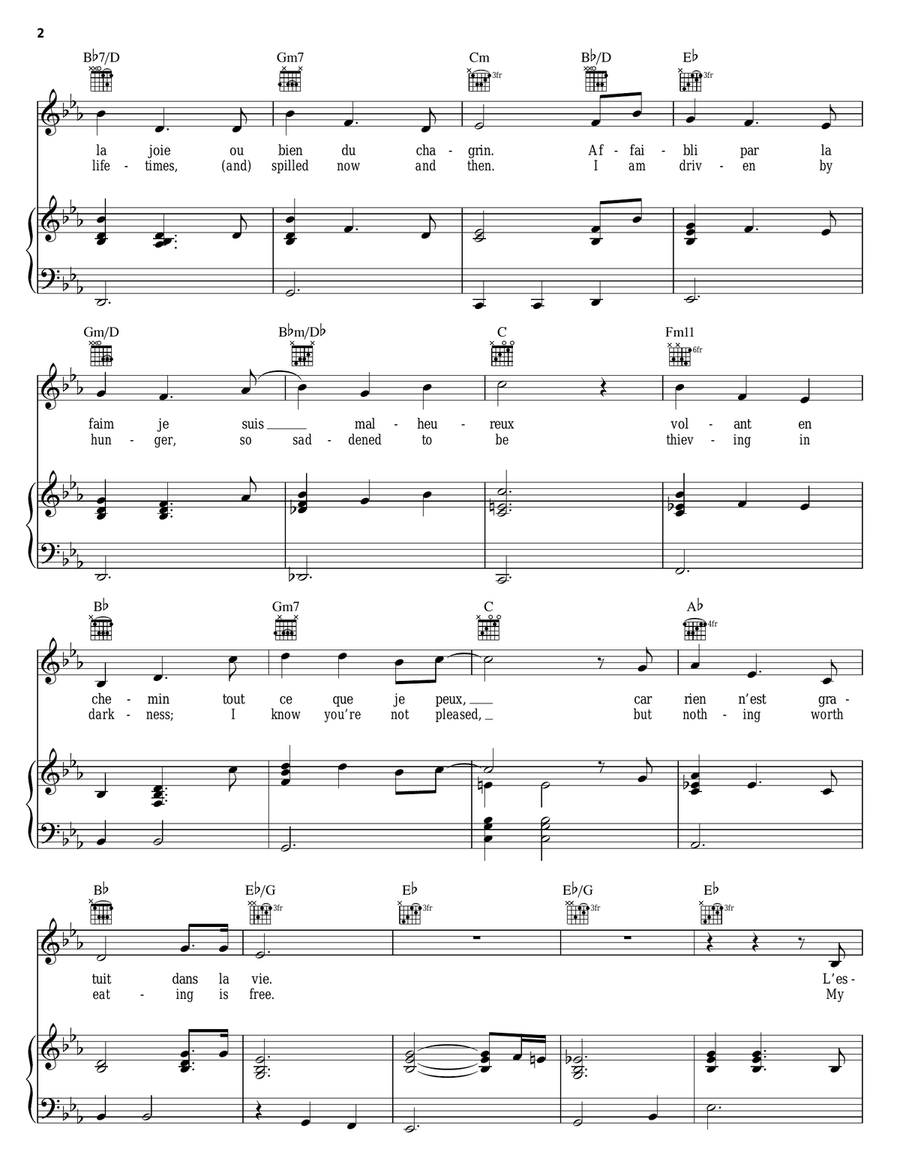 Le Festin (from Ratatouille) Piano, Vocal, Guitar scores gallery preview page 2