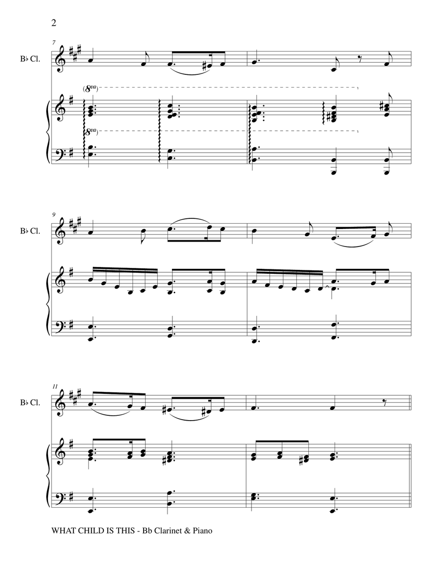 WHAT CHILD IS THIS (Bb Clarinet & Piano) B-Flat Clarinet scores gallery preview page 3
