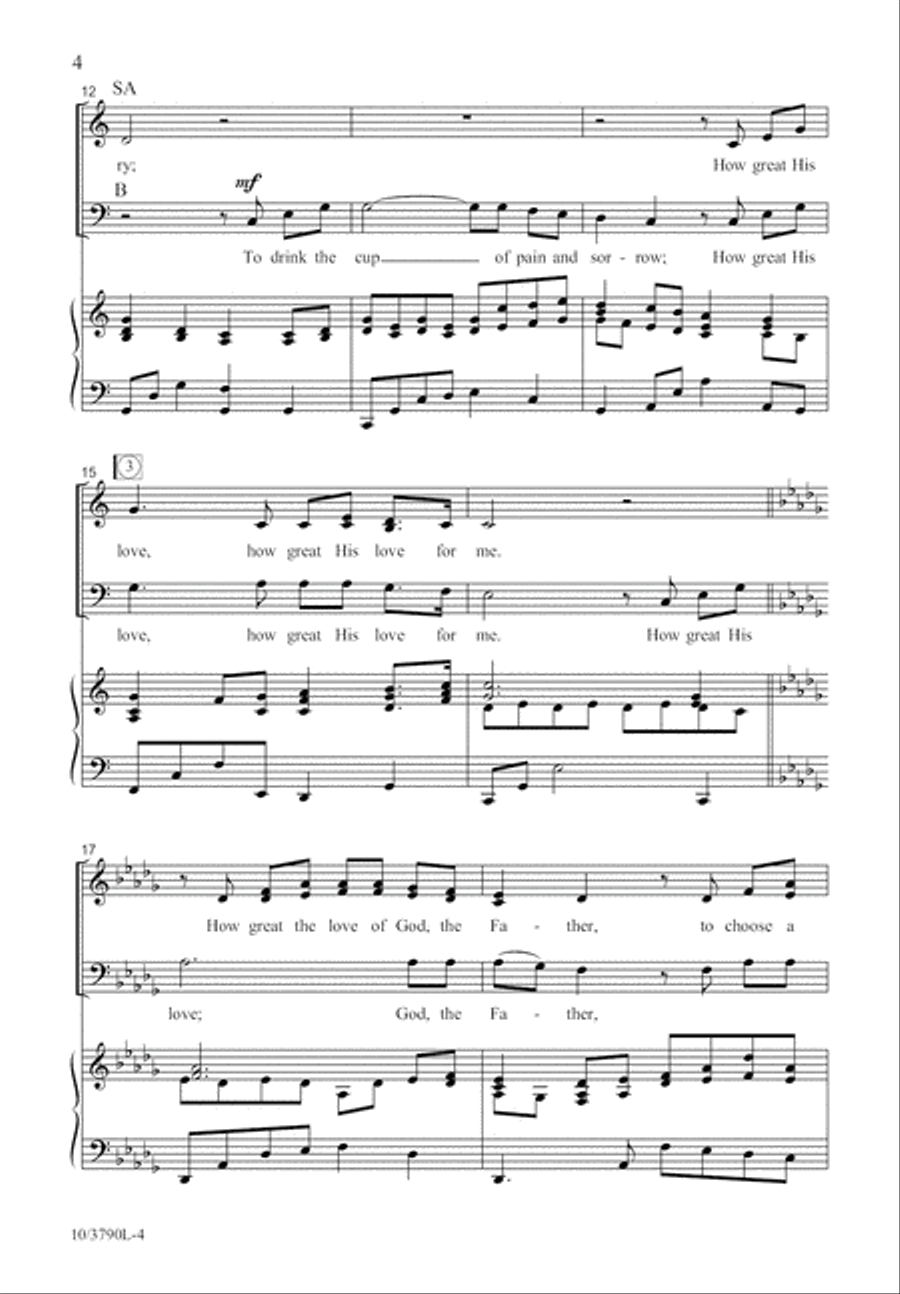 How Great His Love 3-Part scores gallery preview page 5