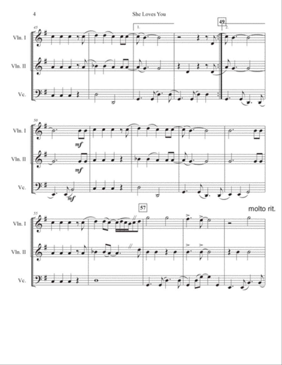 She Loves You She Loves You String Trio scores gallery preview page 4