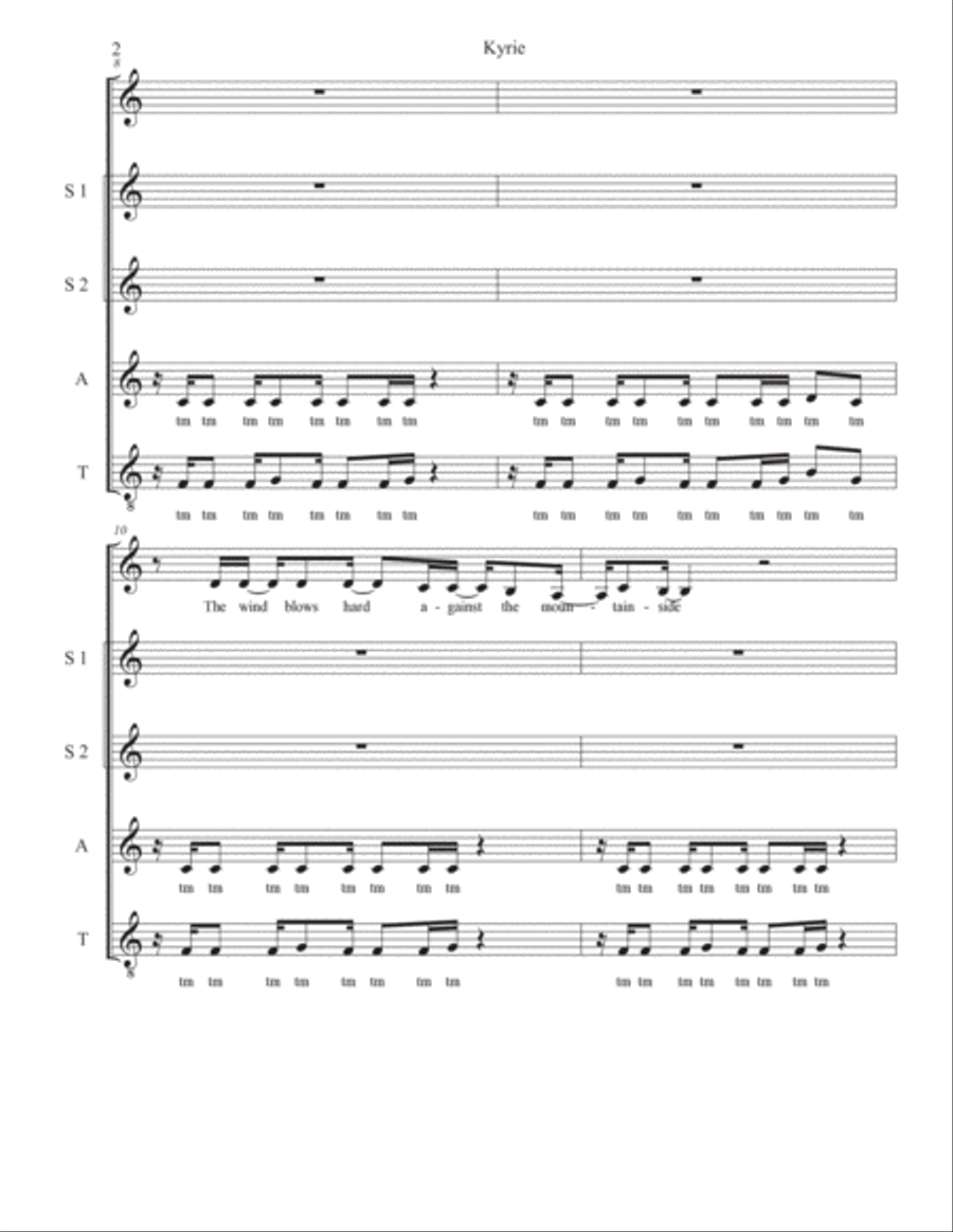 Kyrie (kyrie Eleison) Kyrie (kyrie Eleison) 4-Part scores gallery preview page 2