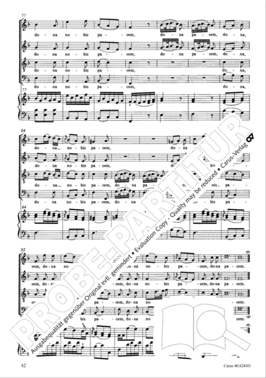 Missa brevis in F major 4-Part scores gallery preview page 43